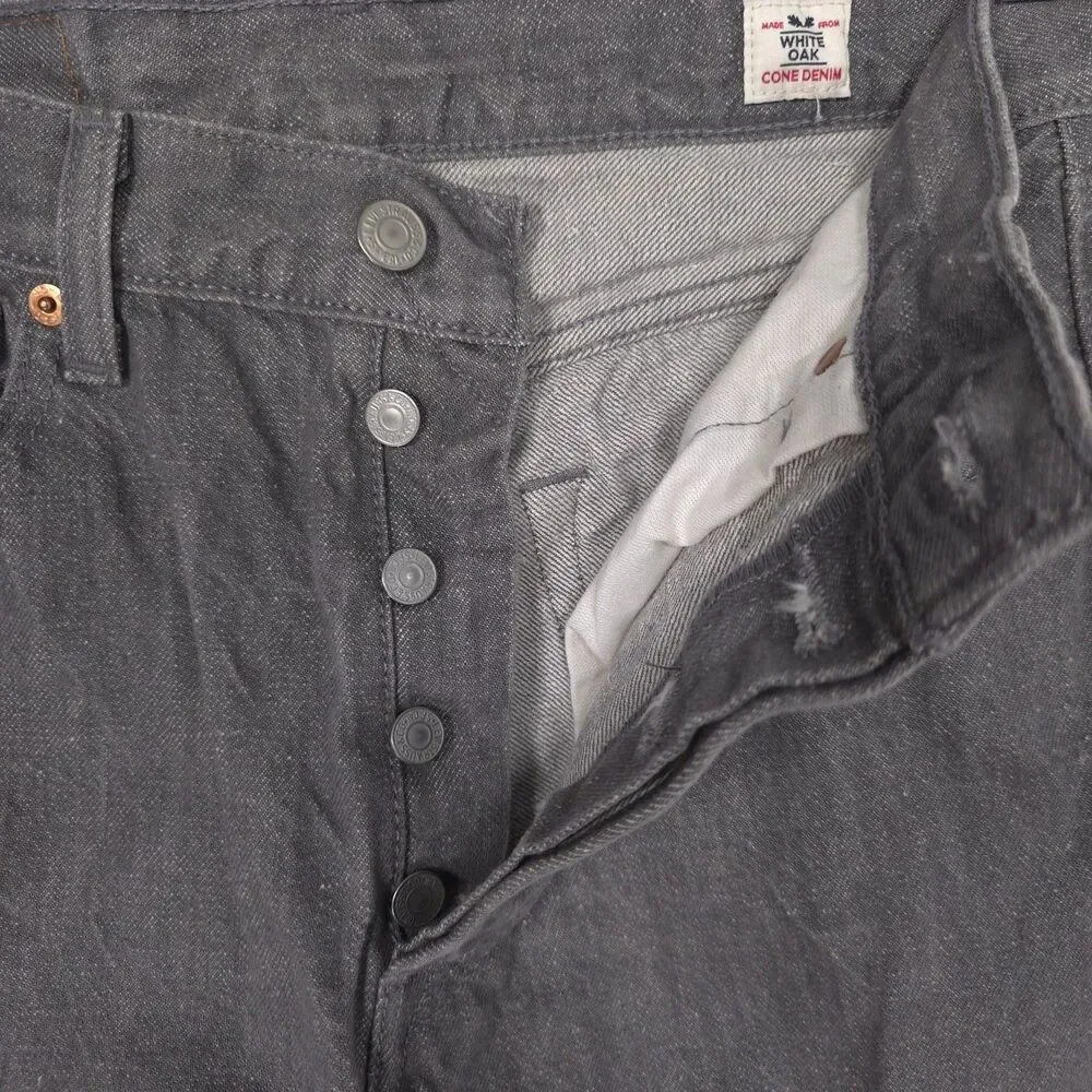 LEVIS 501 Mens Jeans 28x29 White Oak Cone Denim Button Fly GraySilver 00501-2128